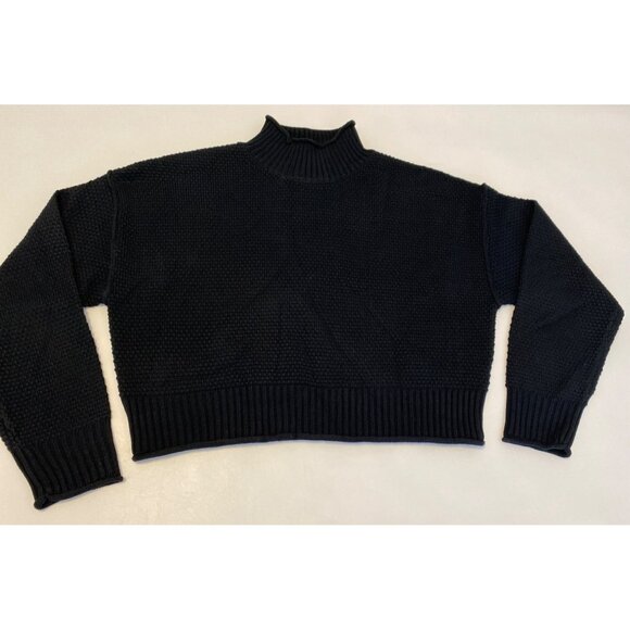 Double Zero Black Mock Neck Knit Turtleneck Sweater Size Large - Picture 5 of 8